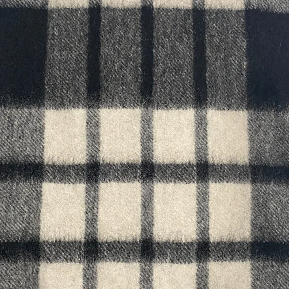 Louisa Perini cashmere fringed scarf plaid unisex